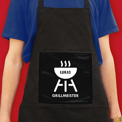 Personalisierbare Schürze schwarz - Barbecue