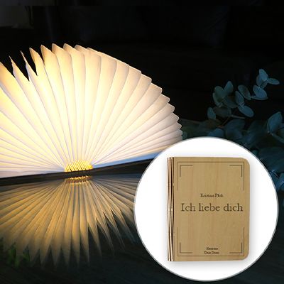 Personalisierbare Buchlampe - Moderner Einband