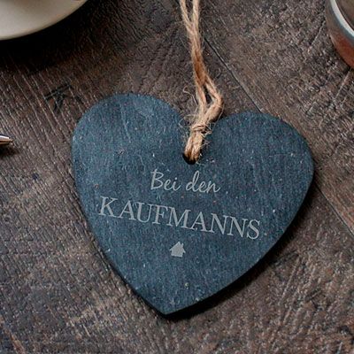 Herz Anhänger Schiefer Familie