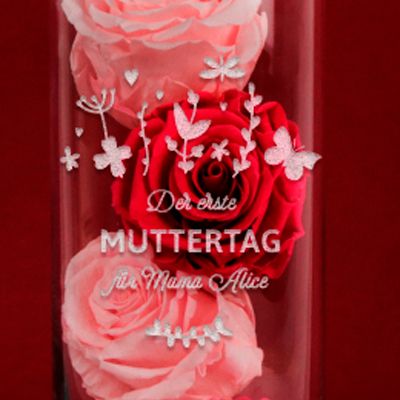 Personalisierbare Vase mit Gravur - Kollektion Erster Muttertag