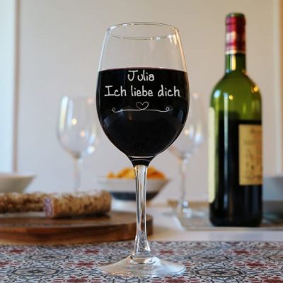 Weinglas Liebeserklärung