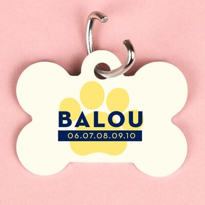 Personalisierbare Hundemarke - Knochen