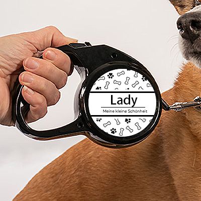 Personalisierbare Hundeleine - Pfoten & Knochen