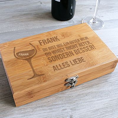 Personalisierbares Wein-Geschenkset - Zitat