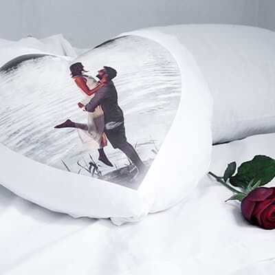 Personalisiertes Kissen in Herzform - Foto Porträt