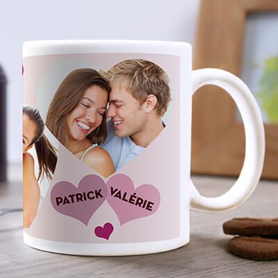 Personalisierte Foto-Tasse - Herzen
