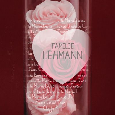 Personalisierbare Vase mit Gravur - Familie
