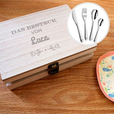 Personalisierbares Kinderbesteck-Set