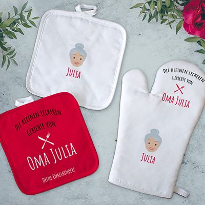 Personalisierbare Topflappen und Ofenhandschuh - Kollektion Family Circus