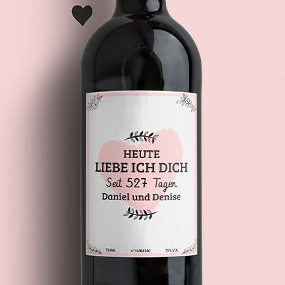 Personalisierbare Weinflaschen - Ich liebe dich seit ...