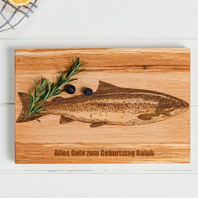 Schneidebrett aus schottischem Eichenholz - Lachs