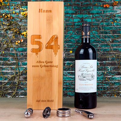 Personalisierbare Sommelier-Box - Kollektion Geburtstags-Luftballons