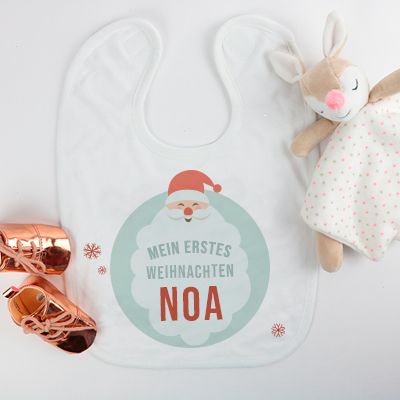 Personalisierbares Baby-Lätzchen - Erstes Weihnachtsfest