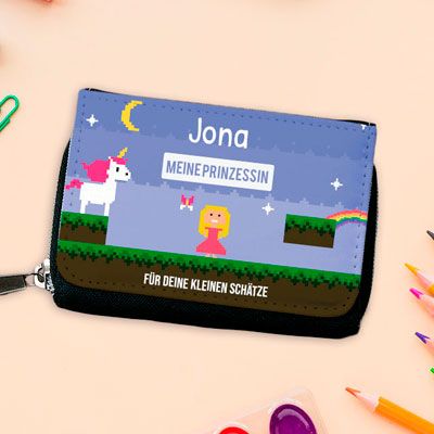 Personalisierbare Brieftasche - Retro Videospiel - für Mädchen