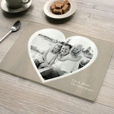 Schneidebrett aus Glas Herz Foto