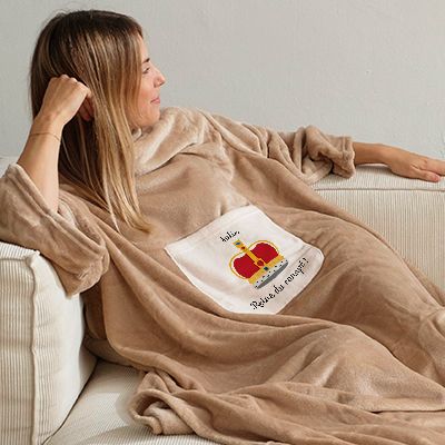 Personalisierte Decke mit Ärmeln - König und Königin