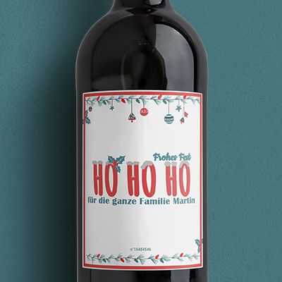 Personalisierbare Bordeaux-Weinflaschen - Kollektion Ho Ho Ho!