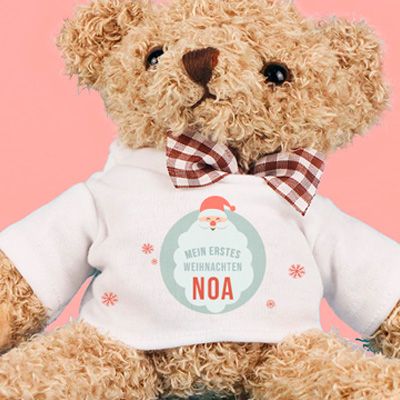 Personalisierbarer Teddybär - Erstes Weihnachtsfest