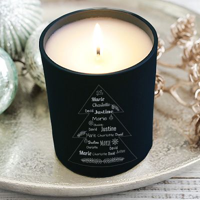 Personalisierbare Kerze - Tannenbaum Familie