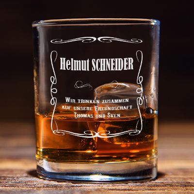 Personalisierbares Whiskyglas - Vorname und Nachricht