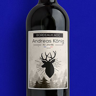 Bordeaux-Weinflaschen - Hirsch