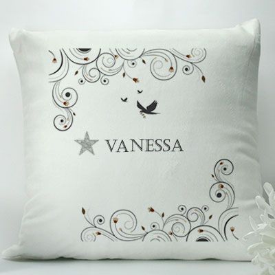 Weiches Kissen Romantik Stern Swarovski®-Kristalle