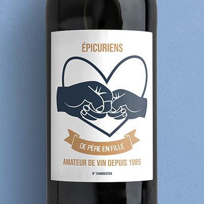 Personalisierbare Bordeaux-Weinflaschen - Von Vater zu Sohn - Tochter