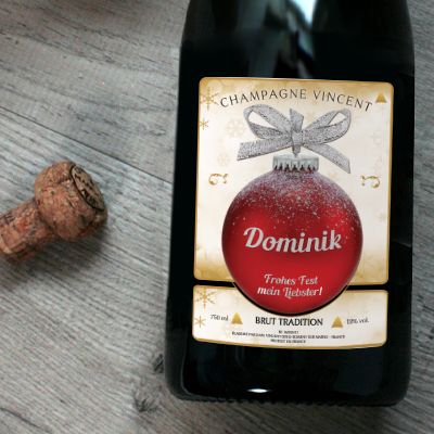Personalisierter Champagner Weihnachten