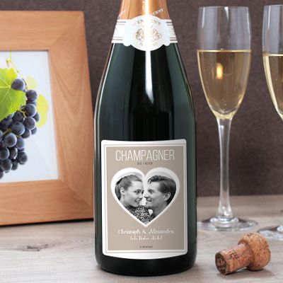 Champagner Herz Foto