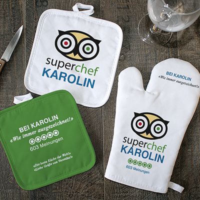 Personalisierbarer Ofenhandschuh und Topflappen - Sterneküche