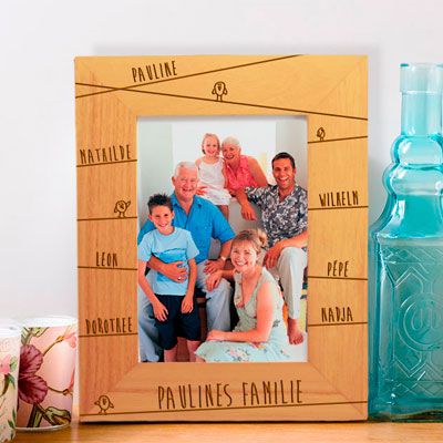 Bilderrahmen mit Gravur Familie Botschaft