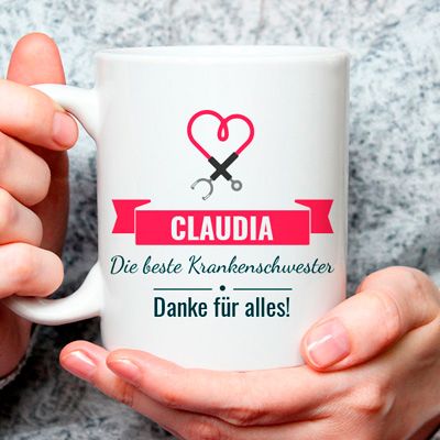 Personalisierte Tasse - Dankeschön Pflegepersonal