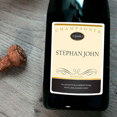 Personalisierter Champagner Geburtstag Klassisch