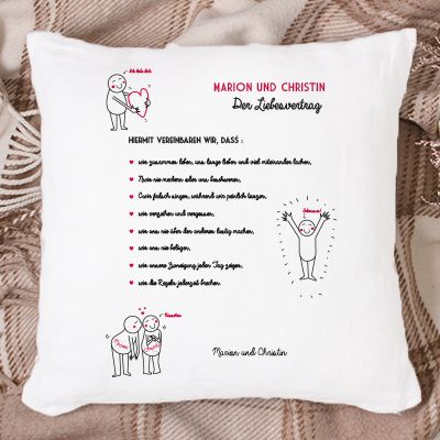 Kissen Liebesvertrag