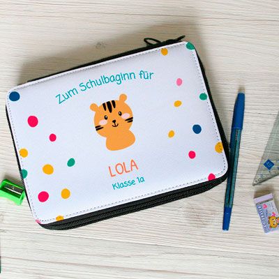 Personalisierbare Federmappe mit Zubehör - Kollektion Tiere