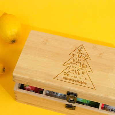 Personalisierbare Teebox - Tannenbaum