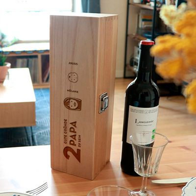 Holzkiste Die guten Gründe Papa zu sein 1 Flasche - Family circus