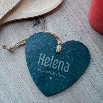 Herz Anhänger Schiefer Mama