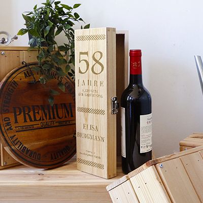 Weinkiste Geburtstag mit eingraviertem Alter