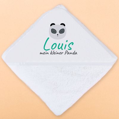 Personalisierbares Kapuzen-Badetuch für Kinder - Kleiner Panda