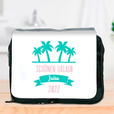 Personalisierbarer Kulturbeutel - Sommer-Kollektion Palme