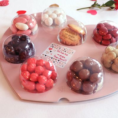 Personalisierbare Herz-Palette mit Gebäck