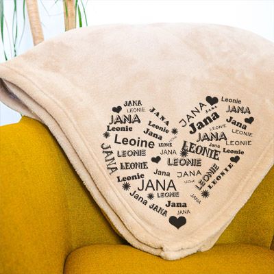Personalisierbares Maxi Plaid - Heart Familie