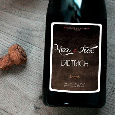 Personalisierter Champagner Hochzeit