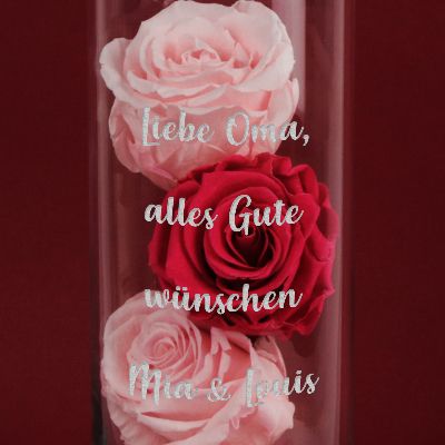 Zylindrische Personalisierbare Vase mit Gravur - Botschaft