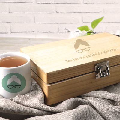 Geschenk-Set Teebox und Tasse