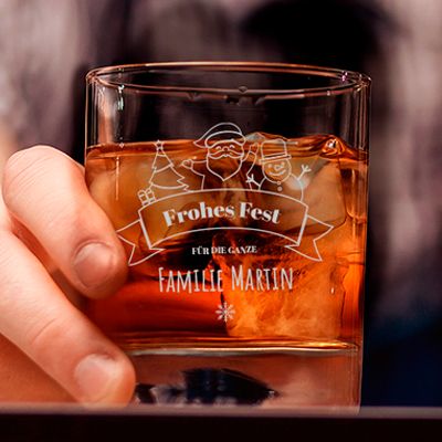 Personalisierbares Whiskyglas - Frohes Fest