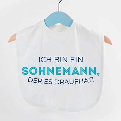 Personalisierbares Baby Lätzchen - Kollektion 'Ich hab's drauf' - Modell Blau