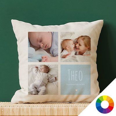 Foto-Kissen - Botschaft in 3 Fotos