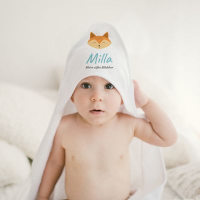 Personalisierbares Kapuzen-Badetuch für Kinder - Kleiner Fuchs